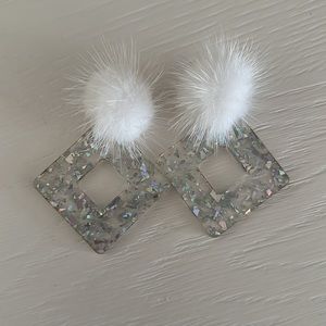 Fuzzy Geometric Earrings